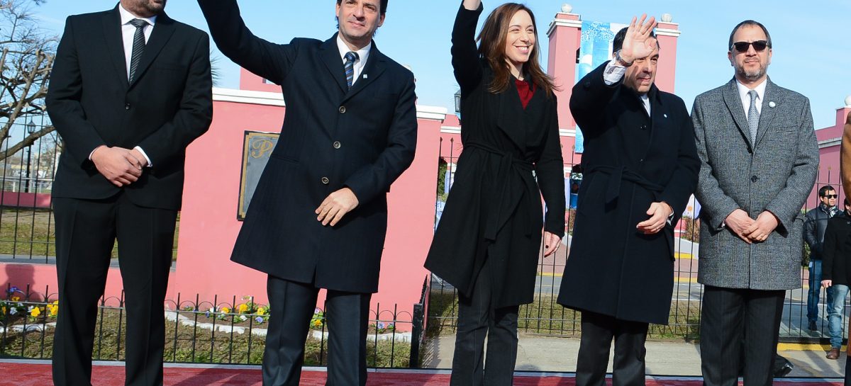 La gobernadora María Eugenia Vidal y el intendente Ariel Sujarchuk celebraron juntos el Día de la Bandera y el 123º aniversario de la ciudad de Garín