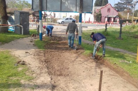 En Matheu arrancó la remodelación y puesta en valor de la plaza principal