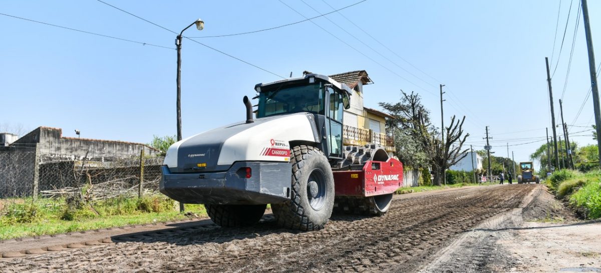 Continúa la obra de repavimentación de la calle Mermoz en Belén de Escobar