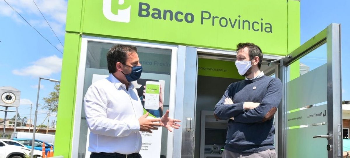 Inauguraron una cabina móvil con dos cajeros automáticos del Banco Provincia en Garín