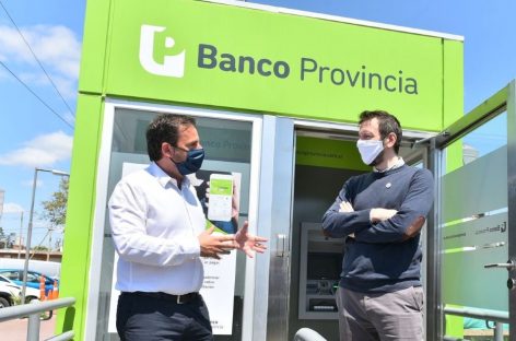Inauguraron una cabina móvil con dos cajeros automáticos del Banco Provincia en Garín