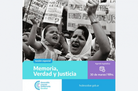 El HCD de Escobar realizará una sesión especial, “por la memoria, la verdad y la justicia”