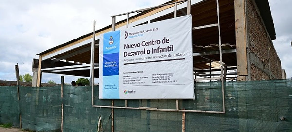 Avanza la obra del primer Centro de Desarrollo Infantil de Escobar