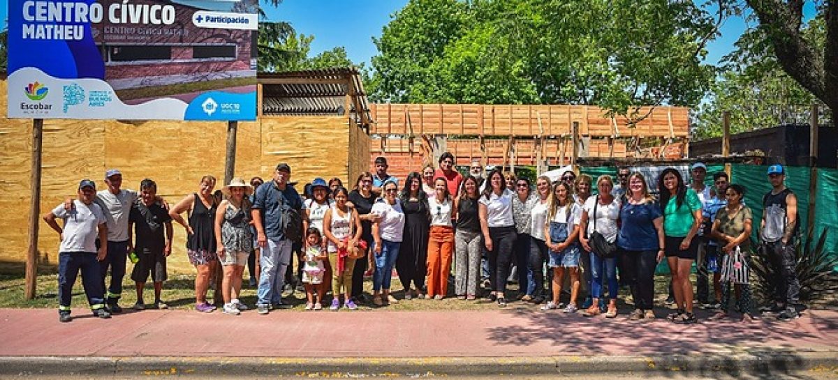 Avanza la construcción de un Centro Cívico en Matheu y la extensión de red de agua y cloacas en Belén de Escobar