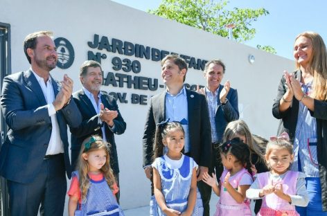 Kicillof visitó nuevamente Matheu para participar de la inauguración de un jardín de infantes y de un Centro de Atención Primaria